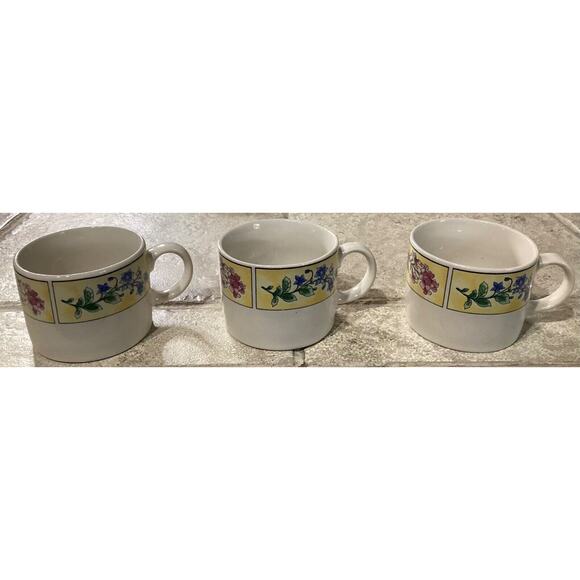 6 ~ SAKURA SUE ZIPKIN MAJESTICWARE STONEWARE CUPS Mugs 1996 Spring Valley Floral - Picture 7 of 11